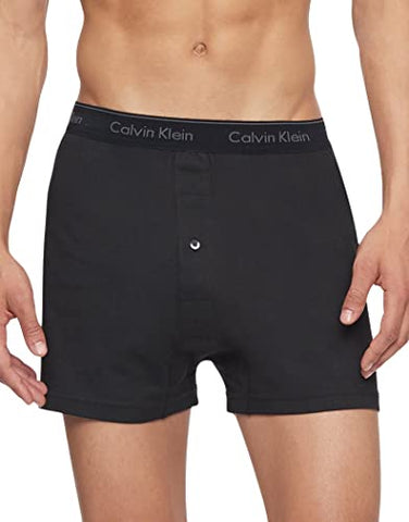 Calvin Klein Men's Underwear Cotton Classics 3-Pack Knit Boxer, 3 Black, L
