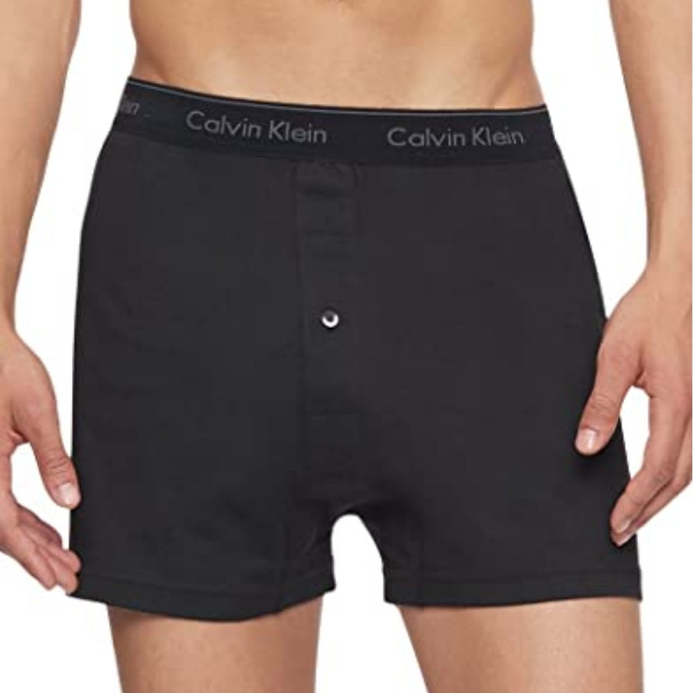 Calvin Klein Men's Underwear Cotton Classics 3-Pack Knit Boxer, 3 Black, L
